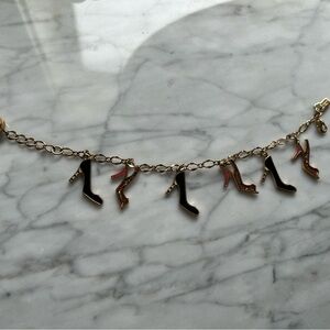Kate spade Gold and Black High Heel Charm Bracelet